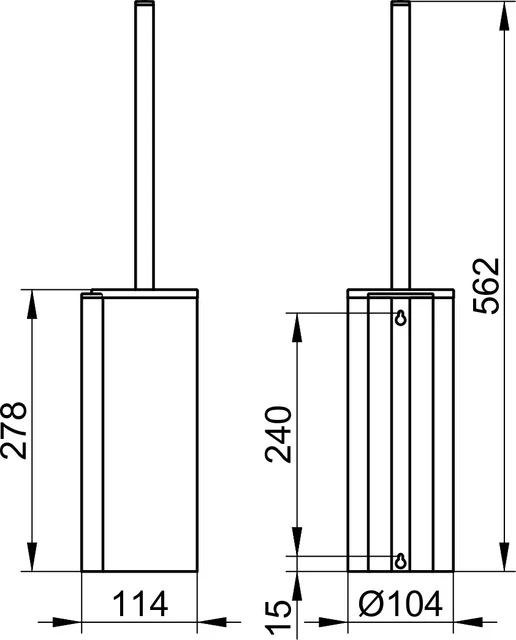 KEUCO Toilettenbürstengarnitur „Plan Care“ 104 × 562 mm in Verchromt KEUCO Toilettenbürstengarnitur „Plan Care“ 104 × 562 mm in Verchromt