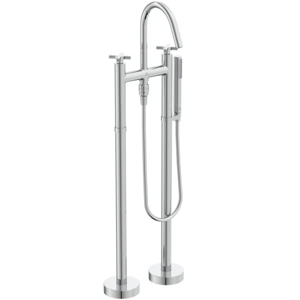 freistehende Badearmatur Joy Neo mit Unterputzkörper Kreuzgriffe Magnetic Grey freistehende Badearmatur Joy Neo mit Unterputzkörper Kreuzgriffe Magnetic Grey