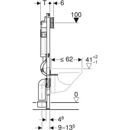 Geberit Vorwand-/Einbauelement für Toilette mit Unterputz-Spülkasten Sigma (UP320) „Duofix“ 112 × 50 × 12 cm
