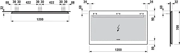 Laufen Spiegel „LEELO“ in Aluminium (glanzeloxiert)