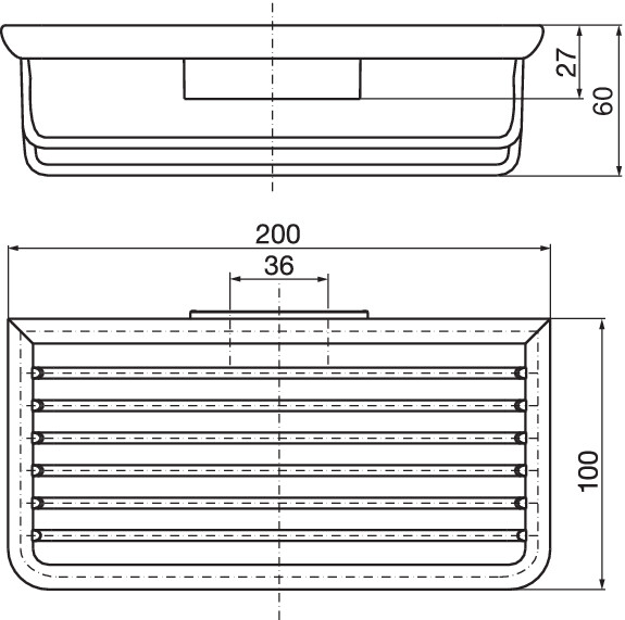 emco Eck-Schwammkorb „system 2“, Befestigung verdeckt, Form rechteckig 20 × 10,4 × 6 cm in chrom