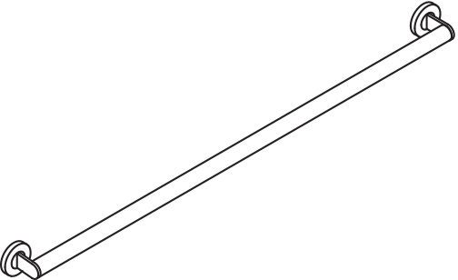 HaltegriffEdelstahl, PVD, Achsmaß 1067 mm, Tiefe 70 mm, Stangendurchmesser 32 mm, in Farbe CK (messing glänzend)