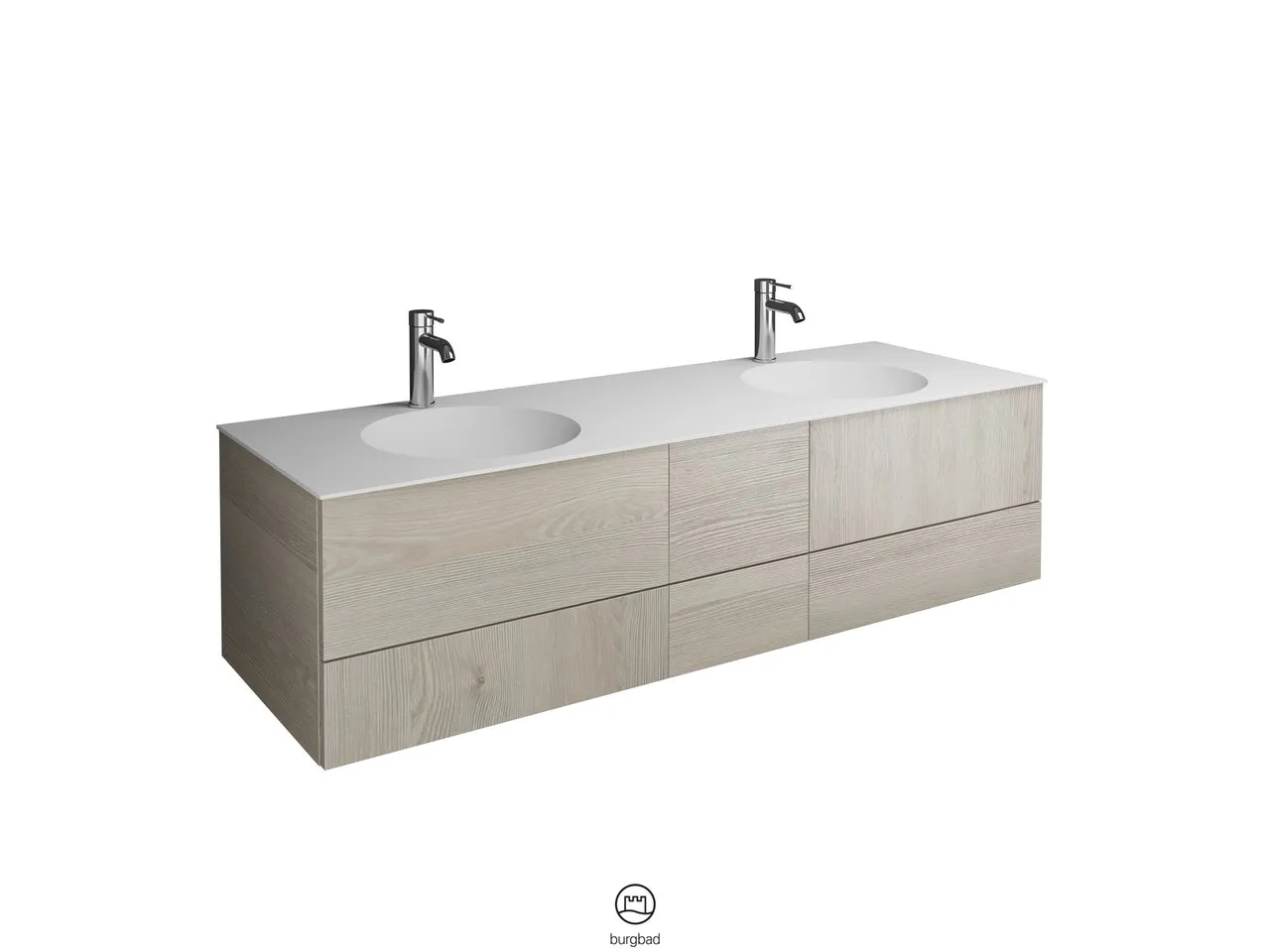 burgbad Badmöbelset „Coco“ in Weiß Matt mit Laserkante burgbad Badmöbelset „Coco“ in Weiß Matt mit Laserkante