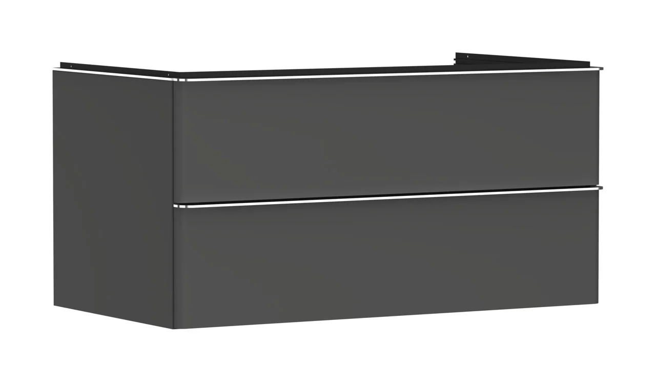 Hansgrohe Xelu Q Waschtischunterschrank Diamantgrau Matt, 980x540 mm, 2 Schubkästen mit Griffleiste, verchromt glänzend, SoftClose, vormontiert Hansgrohe Xelu Q Waschtischunterschrank Diamantgrau Matt, 980x540 mm, 2 Schubkästen mit Griffleiste, verchromt glänzend, SoftClose, vormontiert