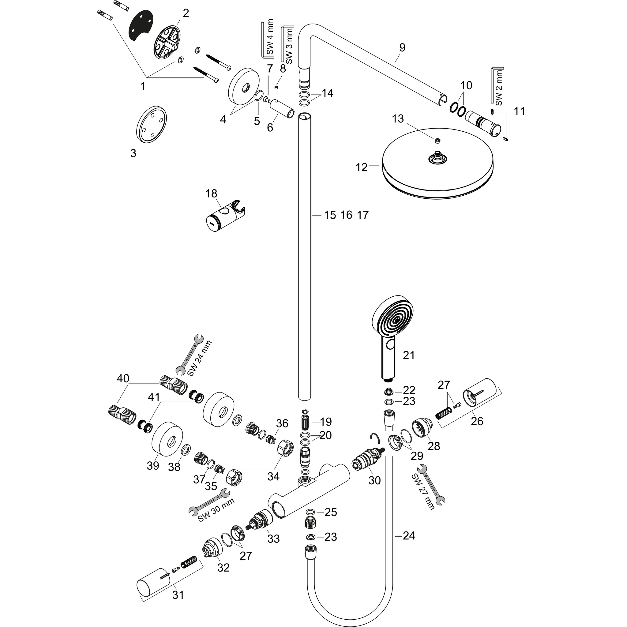 Hansgrohe Pulsify S Puro Showerpipe EcoSmart Aufputz chrom, 1jet Kopfbrause, 3 Verbraucher, DN15, 460 mm Brausearmlänge Hansgrohe Pulsify S Puro Showerpipe EcoSmart Aufputz chrom, 1jet Kopfbrause, 3 Verbraucher, DN15, 460 mm Brausearmlänge