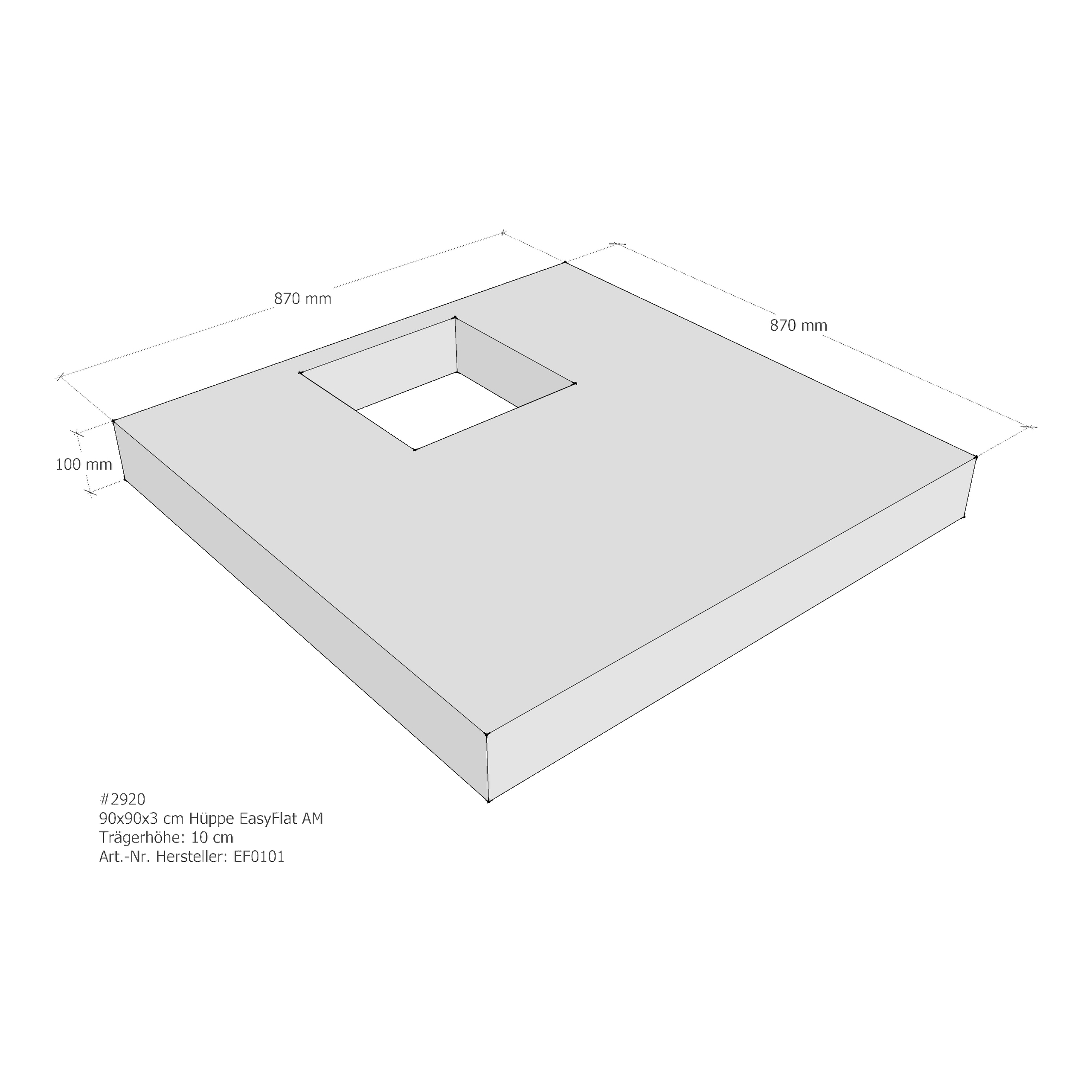 Duschwannenträger für Hüppe EasyFlat 90 × 90 × 3 cm Duschwannenträger für Hüppe EasyFlat 90 × 90 × 3 cm