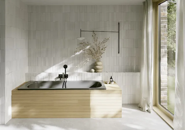 Bette BetteClassic Badewanne Rechteck Raven 1800x800x450 mm Einbau Unterbau 1-Sitzer Bade-Duschkombination glasierter Titan-Stahl