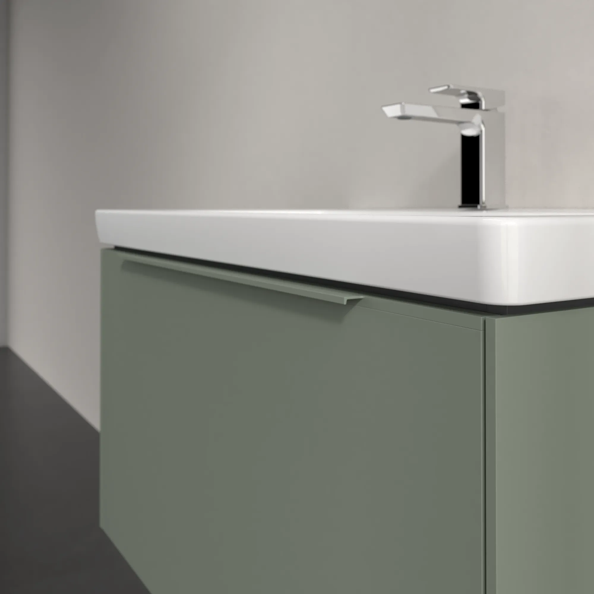 Villeroy & Boch Waschtischunterschrank „Subway 3.0“ für Schrankwaschtisch 772 × 429 × 478 mm Soft Green, für Becken mittig Villeroy & Boch Waschtischunterschrank „Subway 3.0“ für Schrankwaschtisch 772 × 429 × 478 mm Soft Green, für Becken mittig