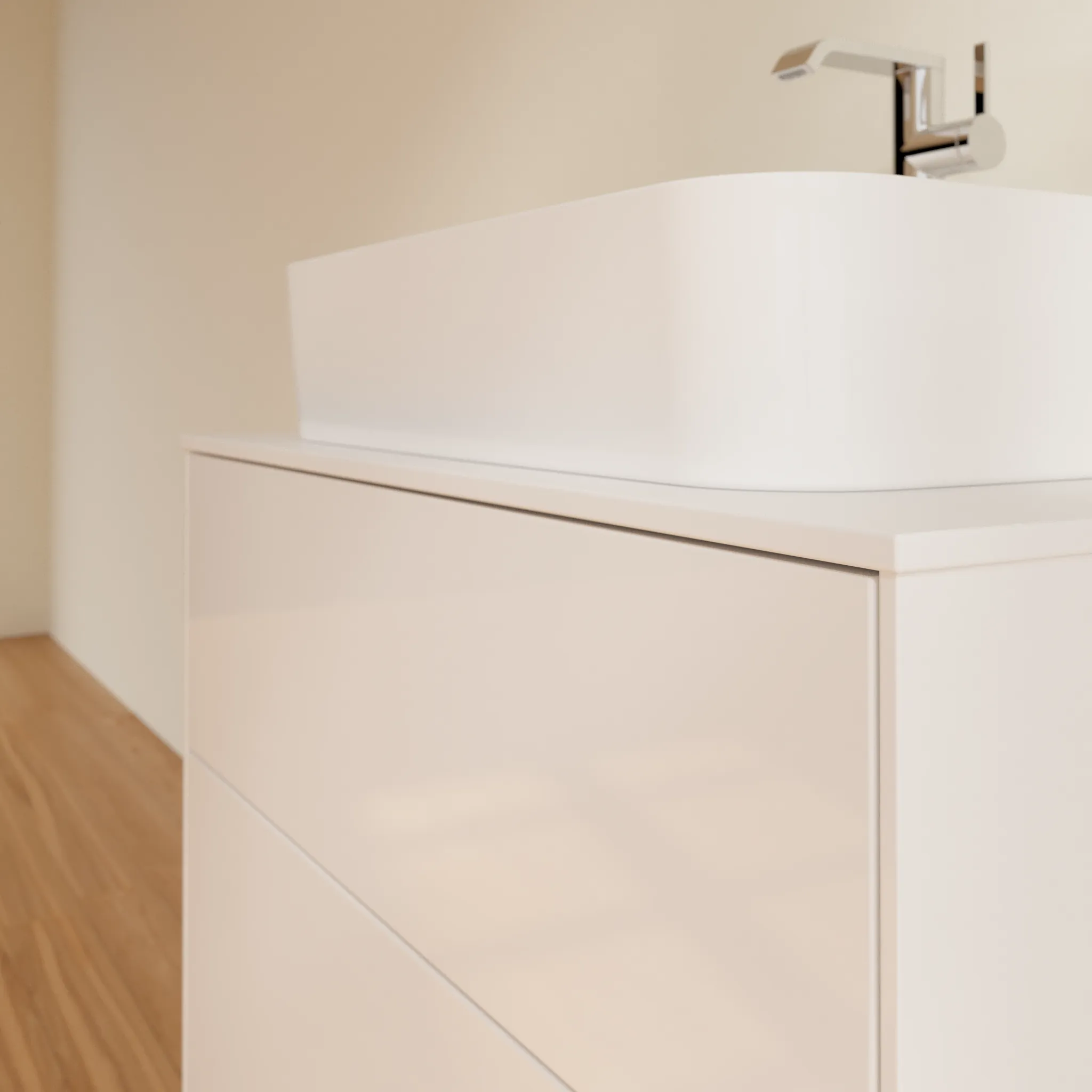 Villeroy & Boch Waschtischunterschrank „Finion“ für Schrankwaschtisch 800 × 603 × 501 mm Glossy White Lacquer, für Becken mittig Villeroy & Boch Waschtischunterschrank „Finion“ für Schrankwaschtisch 800 × 603 × 501 mm Glossy White Lacquer, für Becken mittig