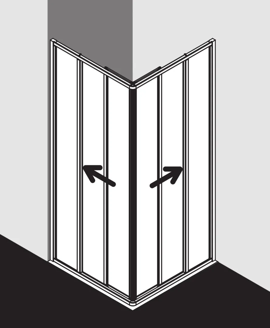 Kermi Duschdesign IBIZA 2000 Eckeinstieg 3-teilig (Gleittüren) - Halbteil