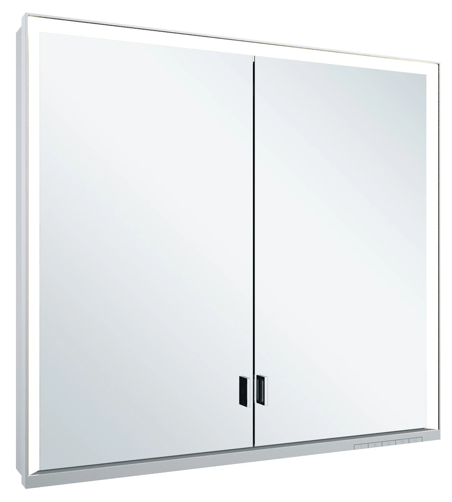 KEUCO ROYAL LUMOS Spiegelschrank Wandvorbau 2-türig lange Tür silber-eloxiert KEUCO ROYAL LUMOS Spiegelschrank Wandvorbau 2-türig lange Tür silber-eloxiert
