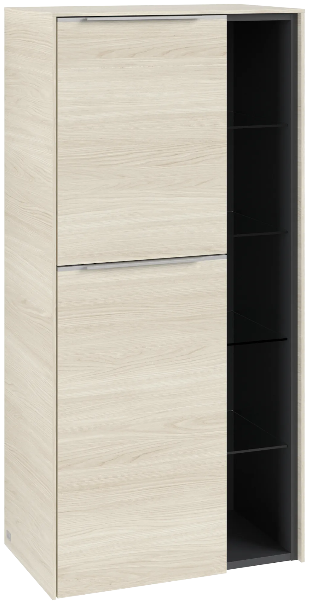 Villeroy & Boch Mittelschrank „Subway 3.0“ 57,4 × 120 × 36,2 × 36,2 cm in #Farbe#, 2 Türen, Anschlag (Scharnier) links, 2 Türen, Anschlag links