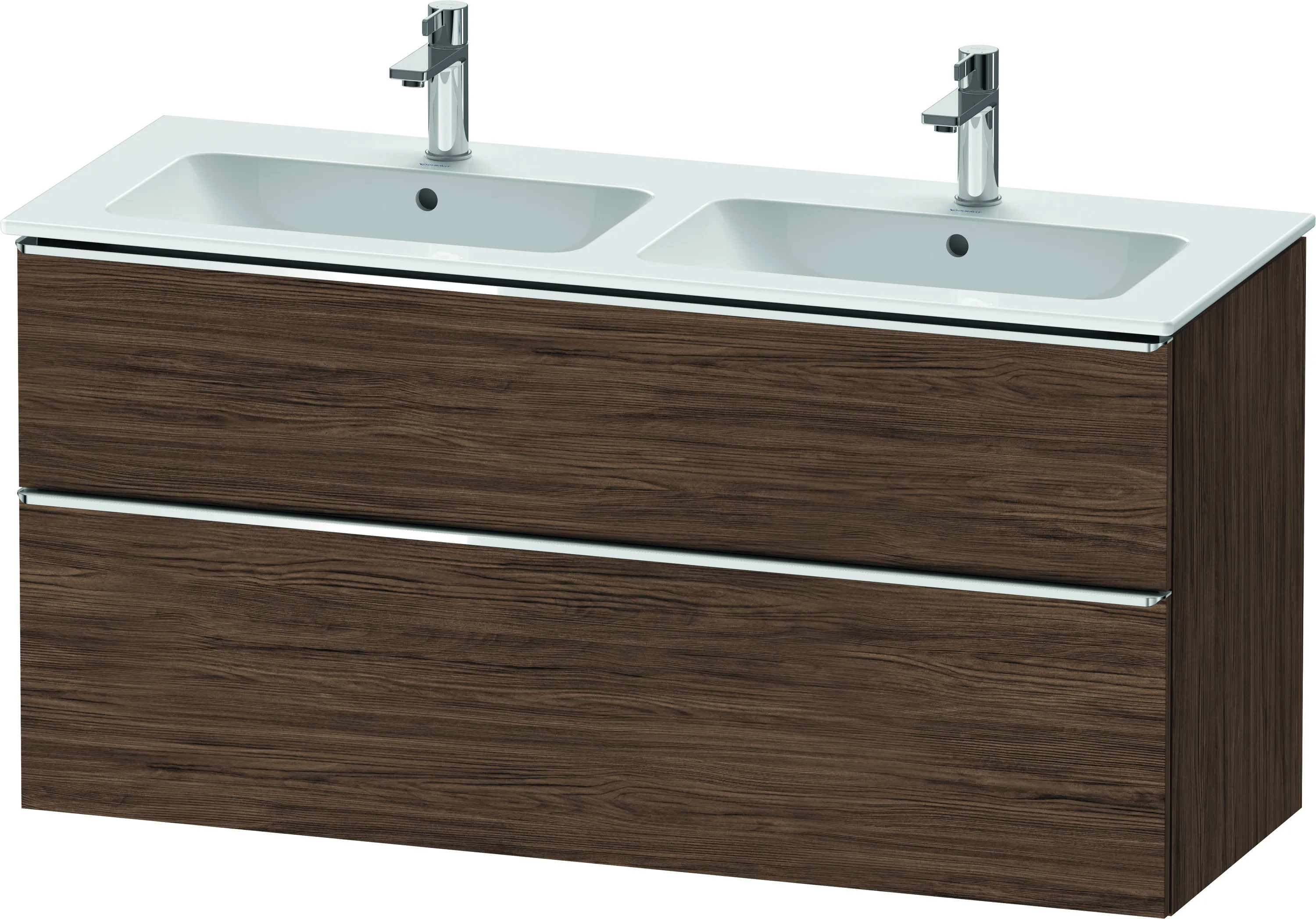 Duravit Waschtischunterschrank wandhängend „D-Neo“ 128 × 62,5 × 46,2 cm Nussbaum Dunkel