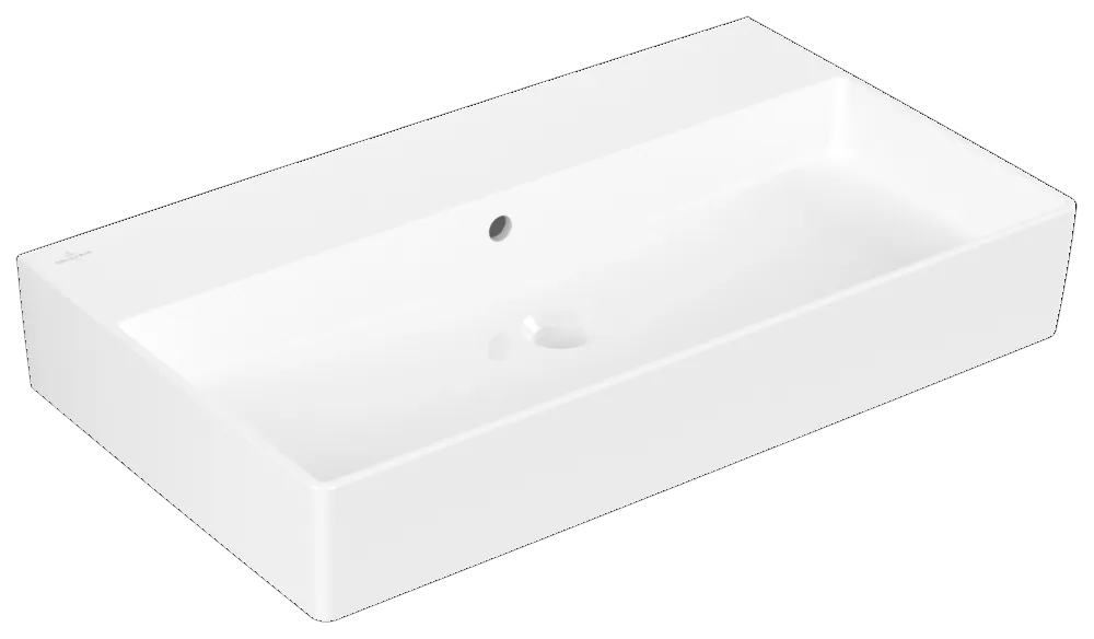 Villeroy & Boch Wandwaschtisch aus TitanCeram „Memento 2.0“ 800 × 470 × 140 mm, ohne Hahnlochbohrung in Weiß Alpin Villeroy & Boch Wandwaschtisch aus TitanCeram „Memento 2.0“ 800 × 470 × 140 mm, ohne Hahnlochbohrung in Weiß Alpin