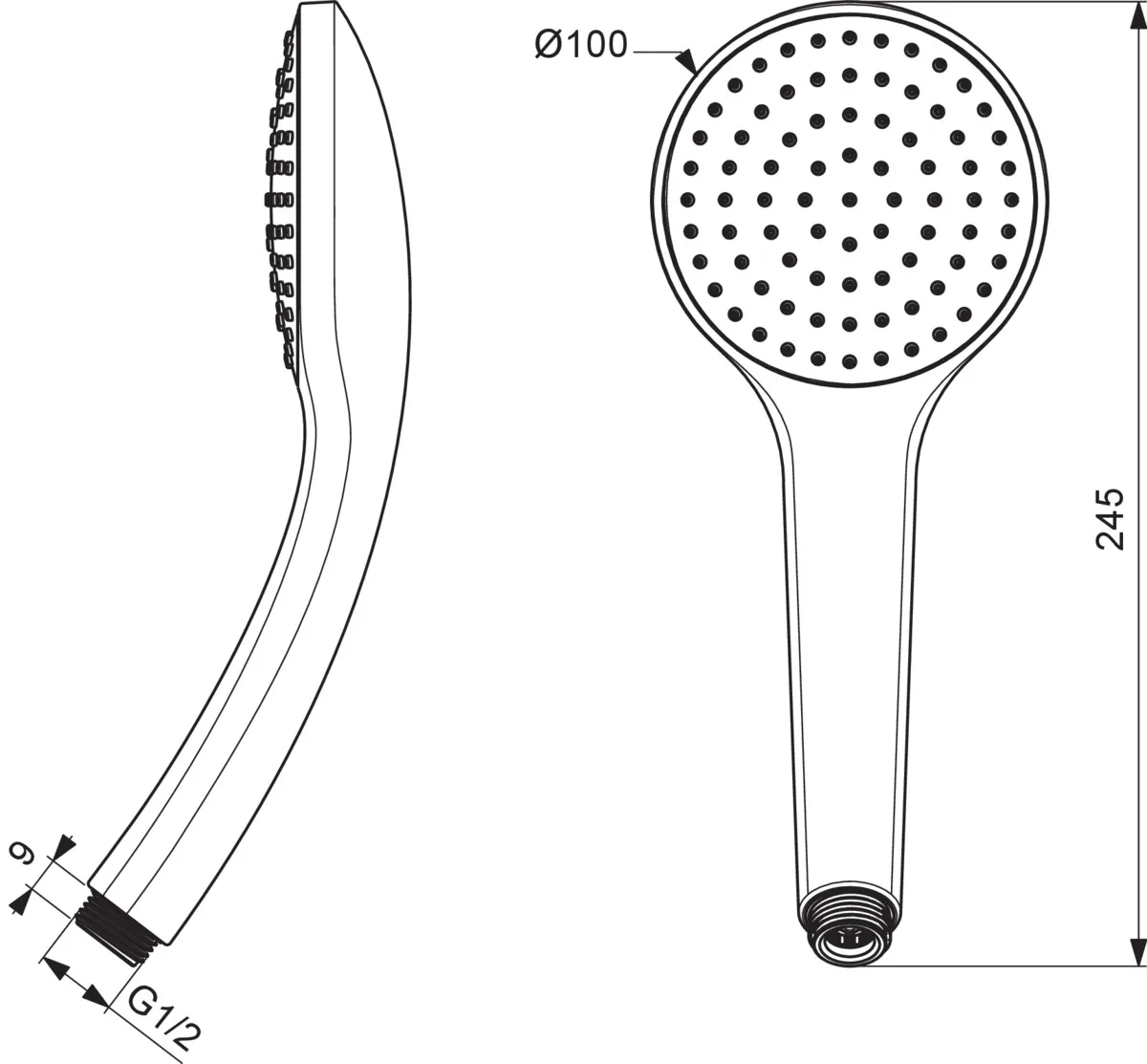 Ideal Standard Handbrause Idealrain Chrom, Ø 100 mm, 6 l/min, 1-Funktion Ideal Standard Handbrause Idealrain Chrom, Ø 100 mm, 6 l/min, 1-Funktion