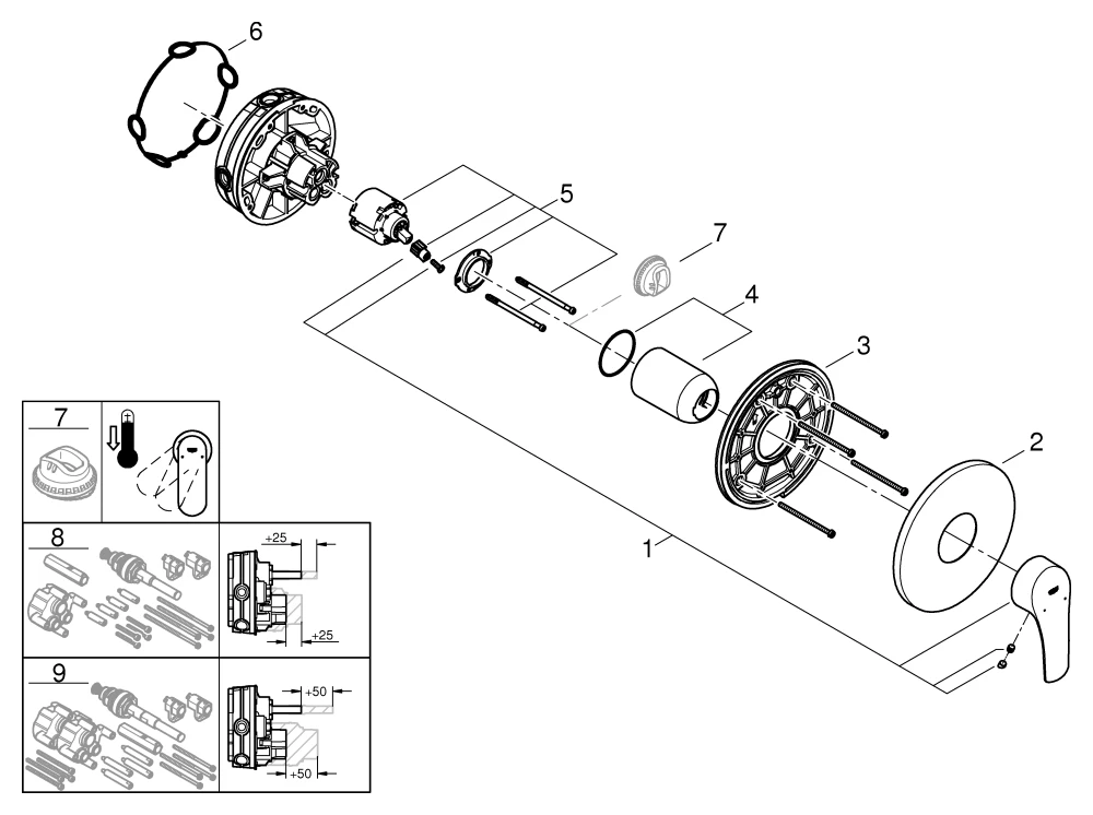 Einhand-Brausebatterie Eurosmart 24042_3, Fertigmontageset für Rapido SmartBox, ohne Rohbau-Set, chrom Einhand-Brausebatterie Eurosmart 24042_3, Fertigmontageset für Rapido SmartBox, ohne Rohbau-Set, chrom