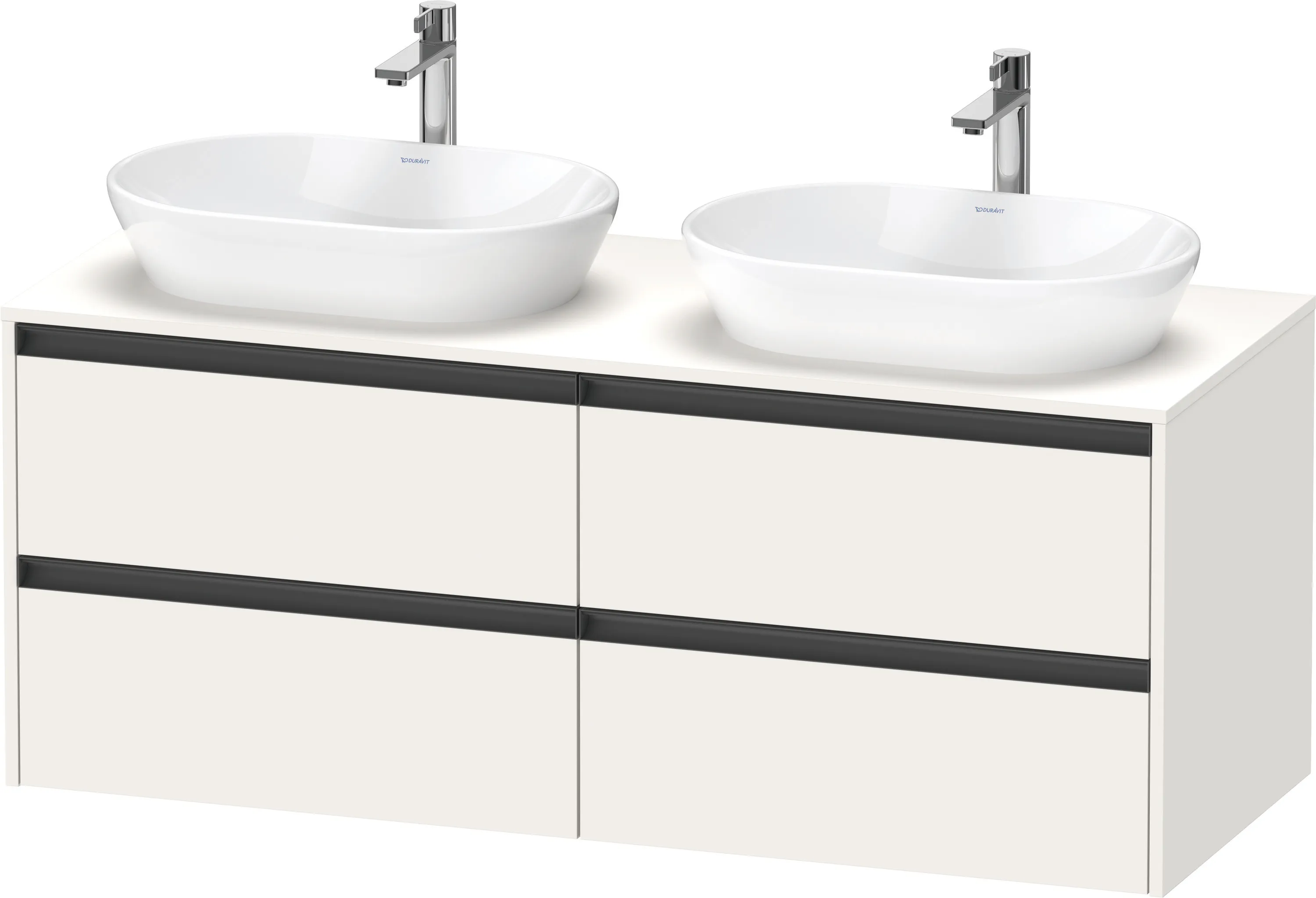 Duravit Waschtischunterschrank wandhängend „Ketho.2“ 140 × 56,8 × 55 cm Weiß Supermatt