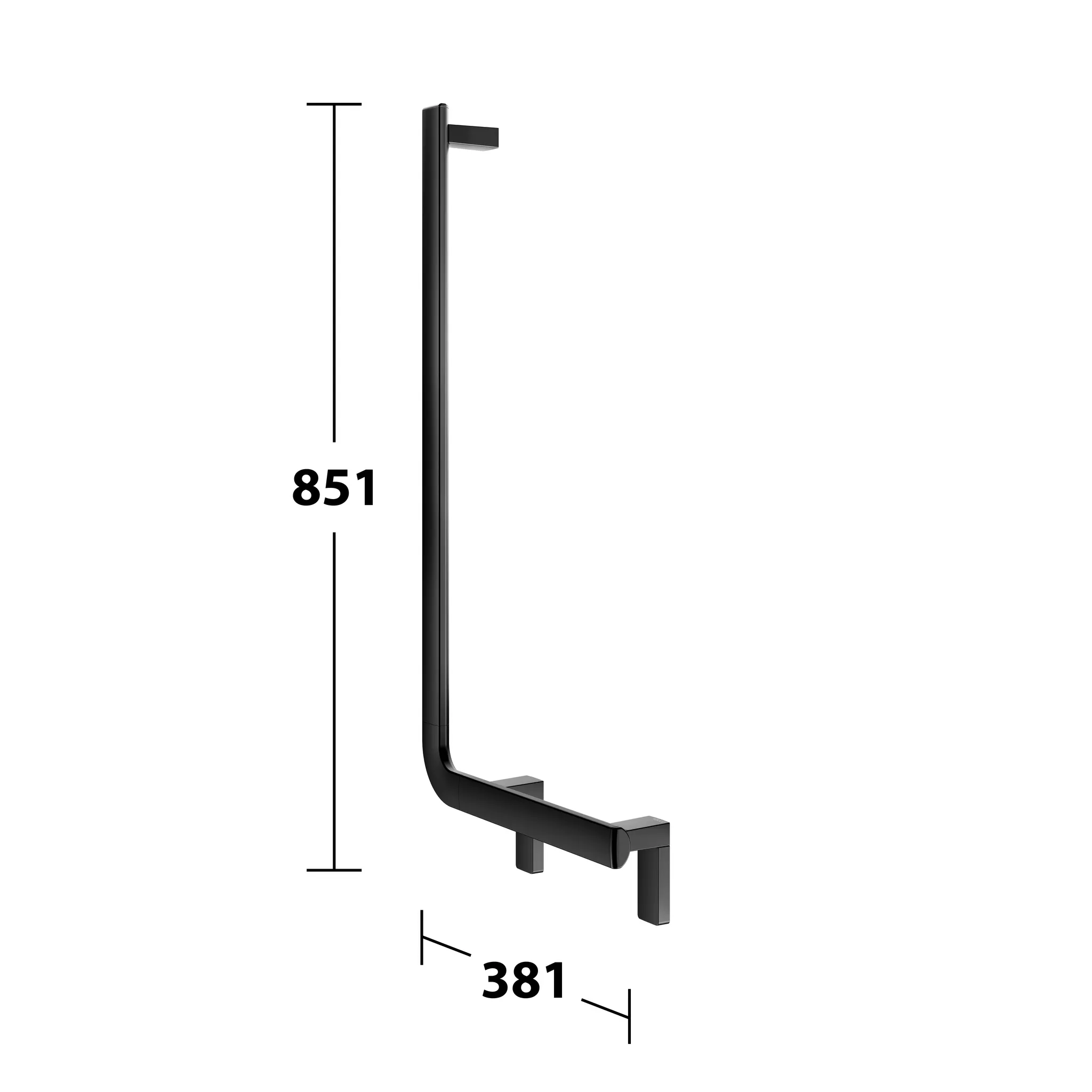 KEUCO Winkelgriff „Axess“ 400 × 800 mm Ausführung links, in Schwarz (matt)