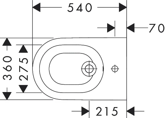 Hansgrohe EluPura S Wandbidet 540 mm, weiß, Keramik, mit Hahnloch und Überlauf Hansgrohe EluPura S Wandbidet 540 mm, weiß, Keramik, mit Hahnloch und Überlauf