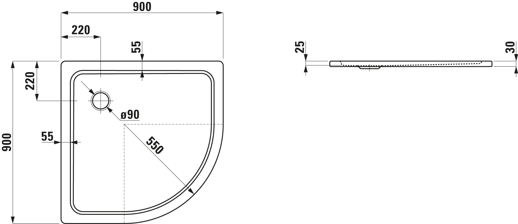 Laufen quadrat Duschwanne „Platina“ 900 × 900 mm ohne Oberflächenbeschichtung, ohne Oberflächenveredelung, in Weiß Laufen quadrat Duschwanne „Platina“ 900 × 900 mm ohne Oberflächenbeschichtung, ohne Oberflächenveredelung, in Weiß