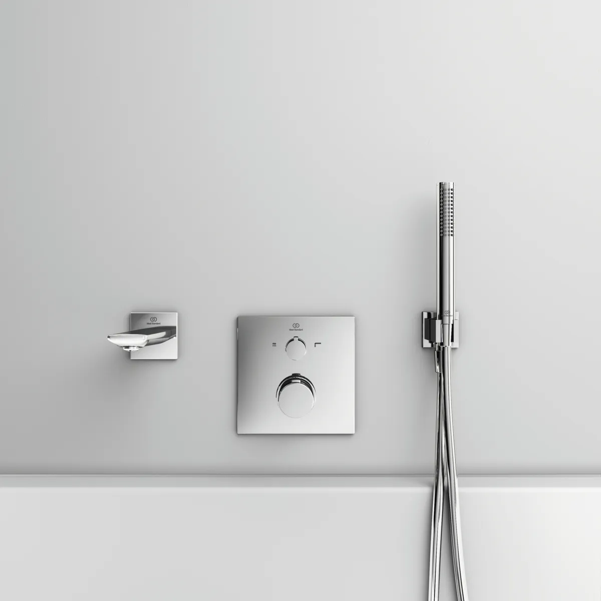 Badethermostat Unterputz Ceratherm C100, Bausatz 2, Rosette 163x163mm, Brushed Gold Badethermostat Unterputz Ceratherm C100, Bausatz 2, Rosette 163x163mm, Brushed Gold