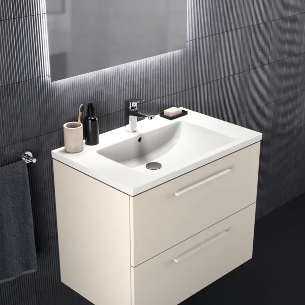 Ideal Standard Waschtischunterschrank „i.lifeB“ 80 × 63 × 50,5 cm Sandbeige matt Ideal Standard Waschtischunterschrank „i.lifeB“ 80 × 63 × 50,5 cm Sandbeige matt