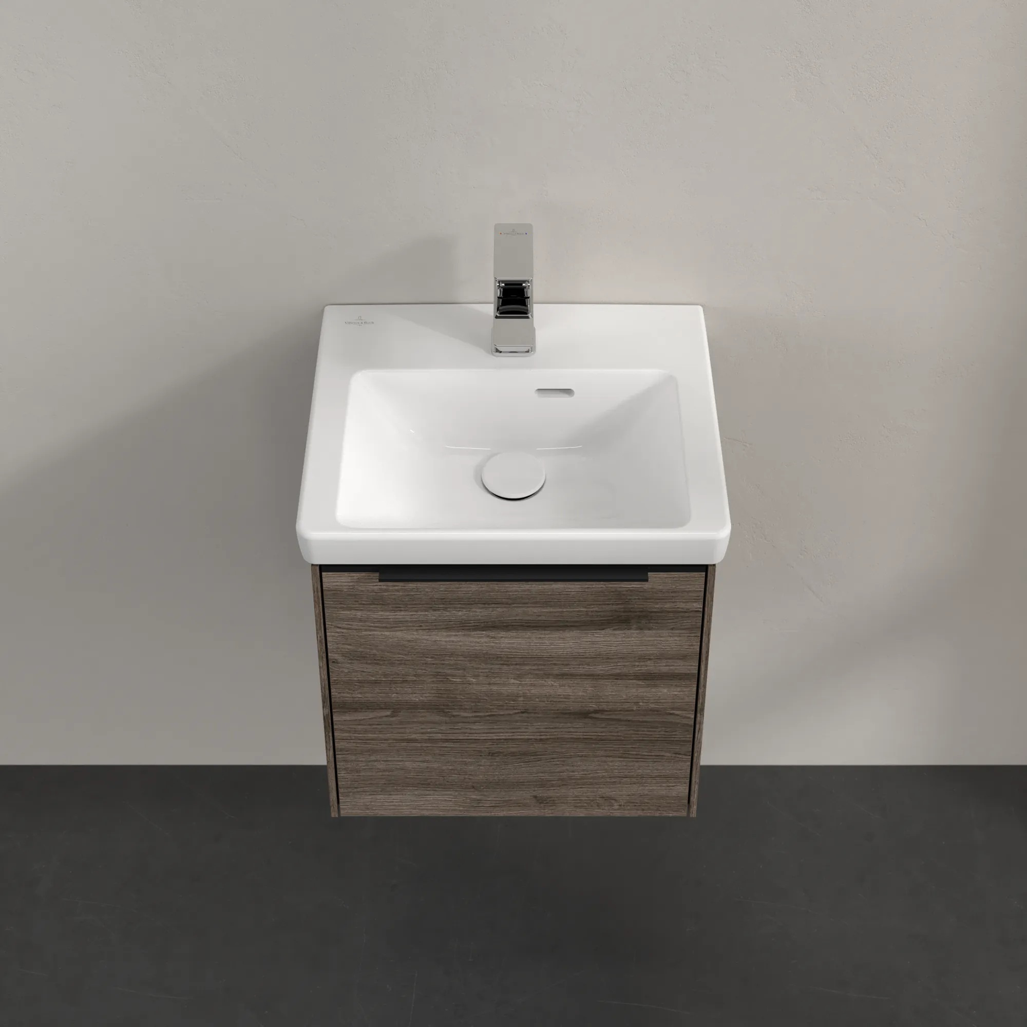 Villeroy & Boch Waschtischunterschrank mit Tür „Subway 3.0“ für Schrankwaschtisch 423 × 429 × 378 mm Stone Oak, 1 Tür, für Becken mittig, Anschlag rechts Villeroy & Boch Waschtischunterschrank mit Tür „Subway 3.0“ für Schrankwaschtisch 423 × 429 × 378 mm Stone Oak, 1 Tür, für Becken mittig, Anschlag rechts