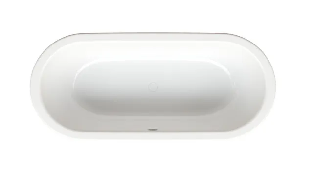 BetteSuno Oval Badewanne, freistehend, weiß, glasierter Titan-Stahl, 1775 x 775 x 420 mm, 2-Sitzer, Schürzen-Badewanne