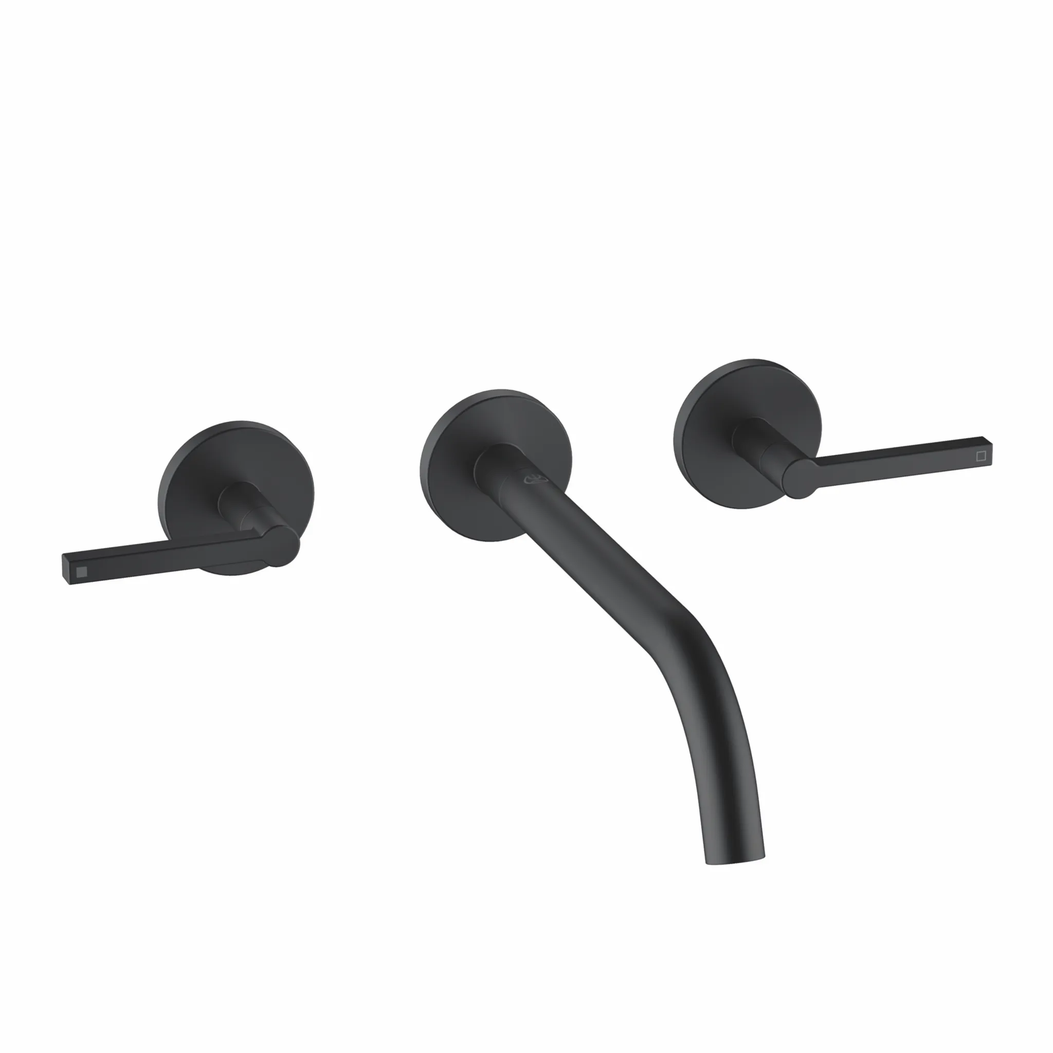 Kludi NOVA FONTE 3-Loch-Waschtisch Armatur PURISTIC UP-Wandmontage mattschwarz