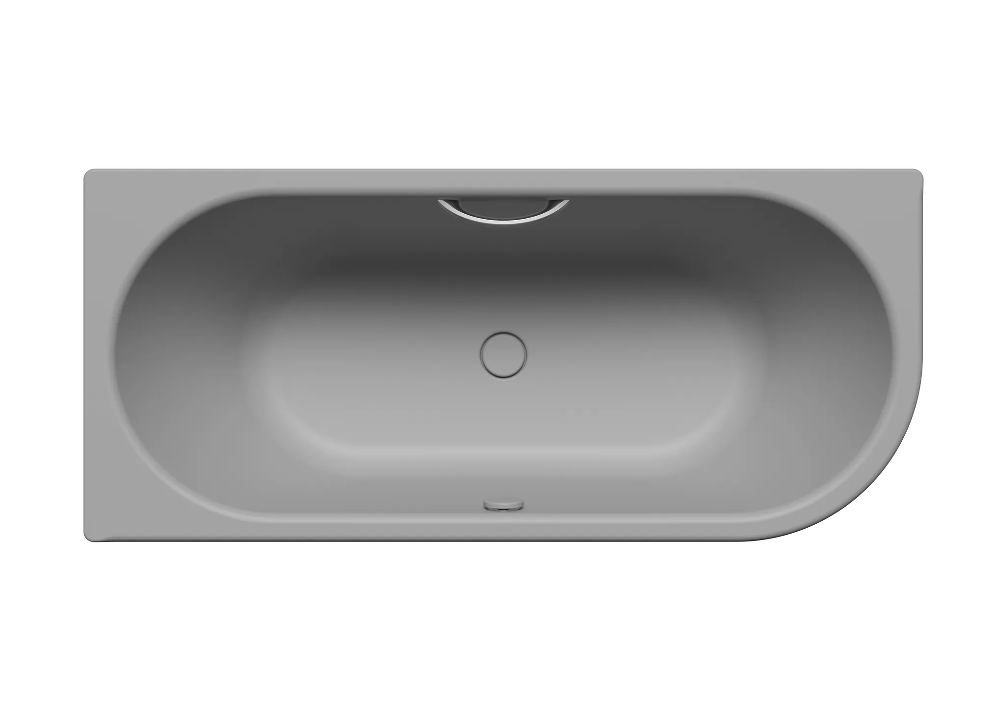 Kaldewei Badewanne „Centro Duo 1“ eck, asymmetrisch rechteck 170 × 75 cm, mit Grifflochbohrungen, rechts mit Überlaufbohrung, in cool grey 30