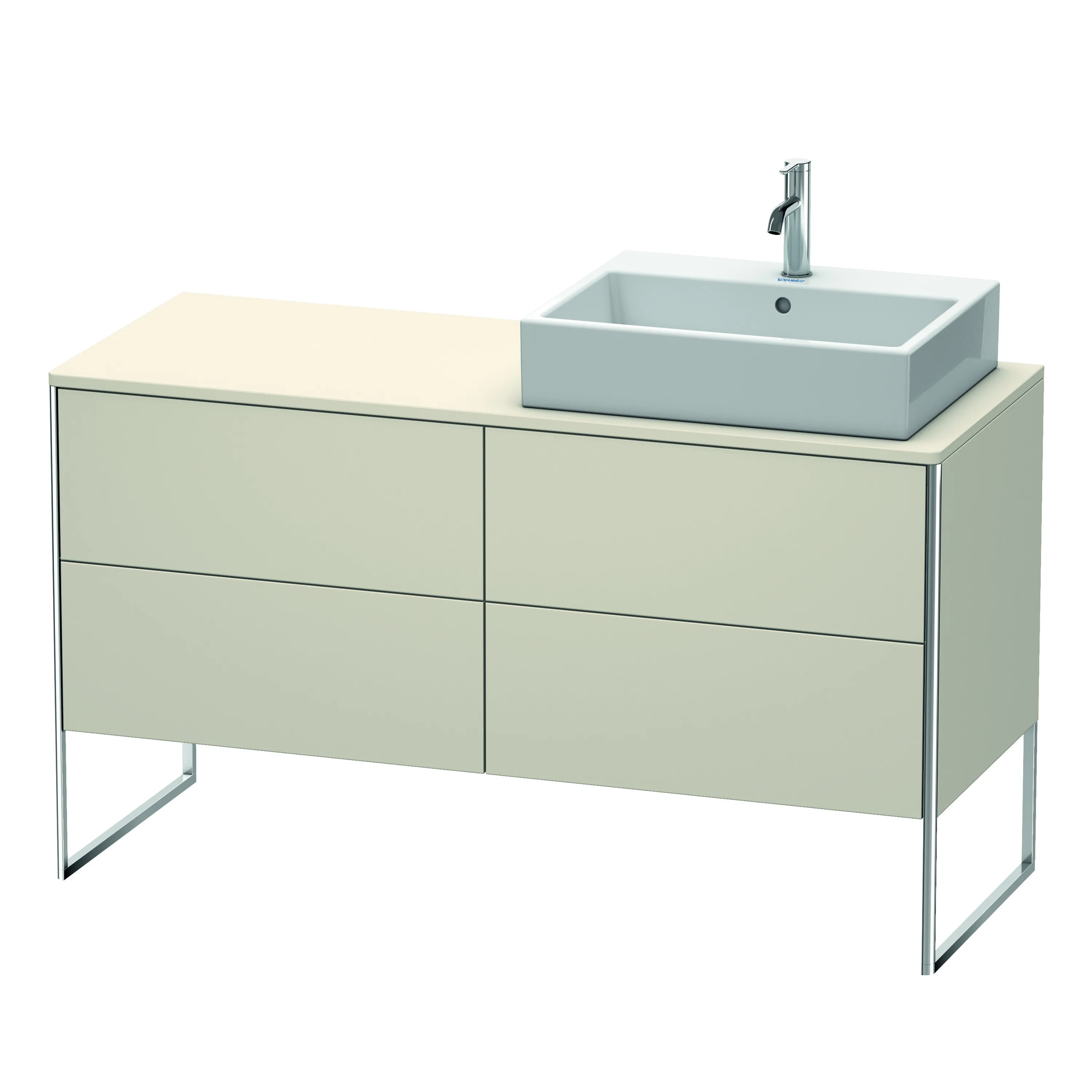 Duravit Waschtischunterschrank bodenstehend „XSquare“ 140 × 77,8 × 54,8 cm Taupe Matt
