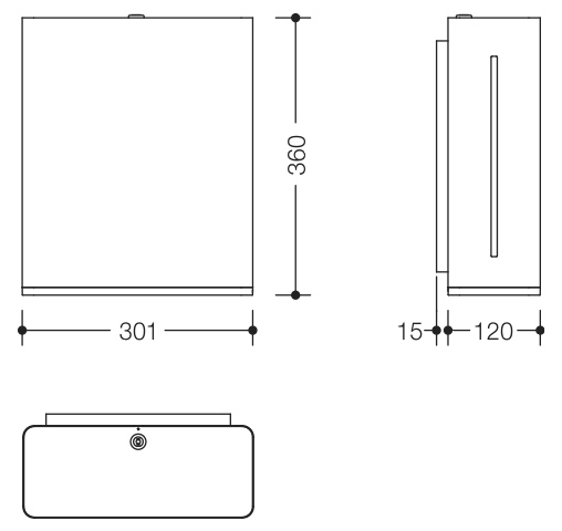 HEWI Papierhandtuchspender 950.06.500 30 × 12 × 36 cm