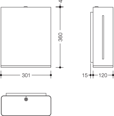 HEWI Papierhandtuchspender 30 × 12 × 36 cm