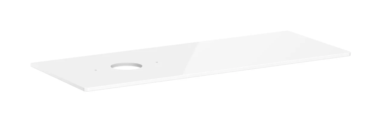 Hansgrohe Xelu Q Konsole, 1360x540 mm, weiß hochglänzend, mit Ausschnitt links für Aufsatzwaschtisch ohne Hahnloch Hansgrohe Xelu Q Konsole, 1360x540 mm, weiß hochglänzend, mit Ausschnitt links für Aufsatzwaschtisch ohne Hahnloch