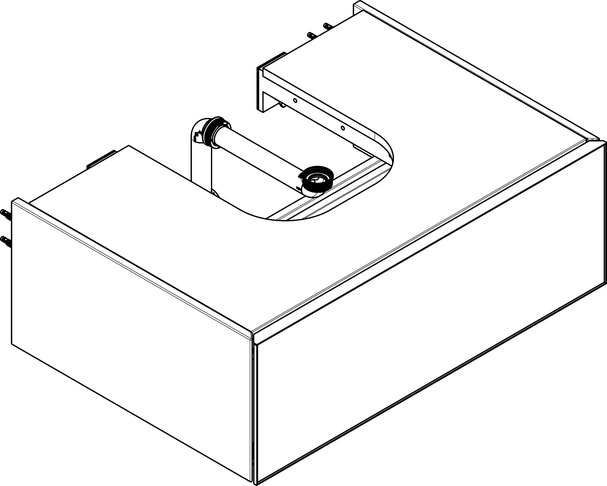 Hansgrohe Xevolos E Waschtischunterschrank Mattweiß 780x550 mm mit 1 Schubkasten, griff- und griffstangenlos, PushOpen, SoftClose, Wandmontage