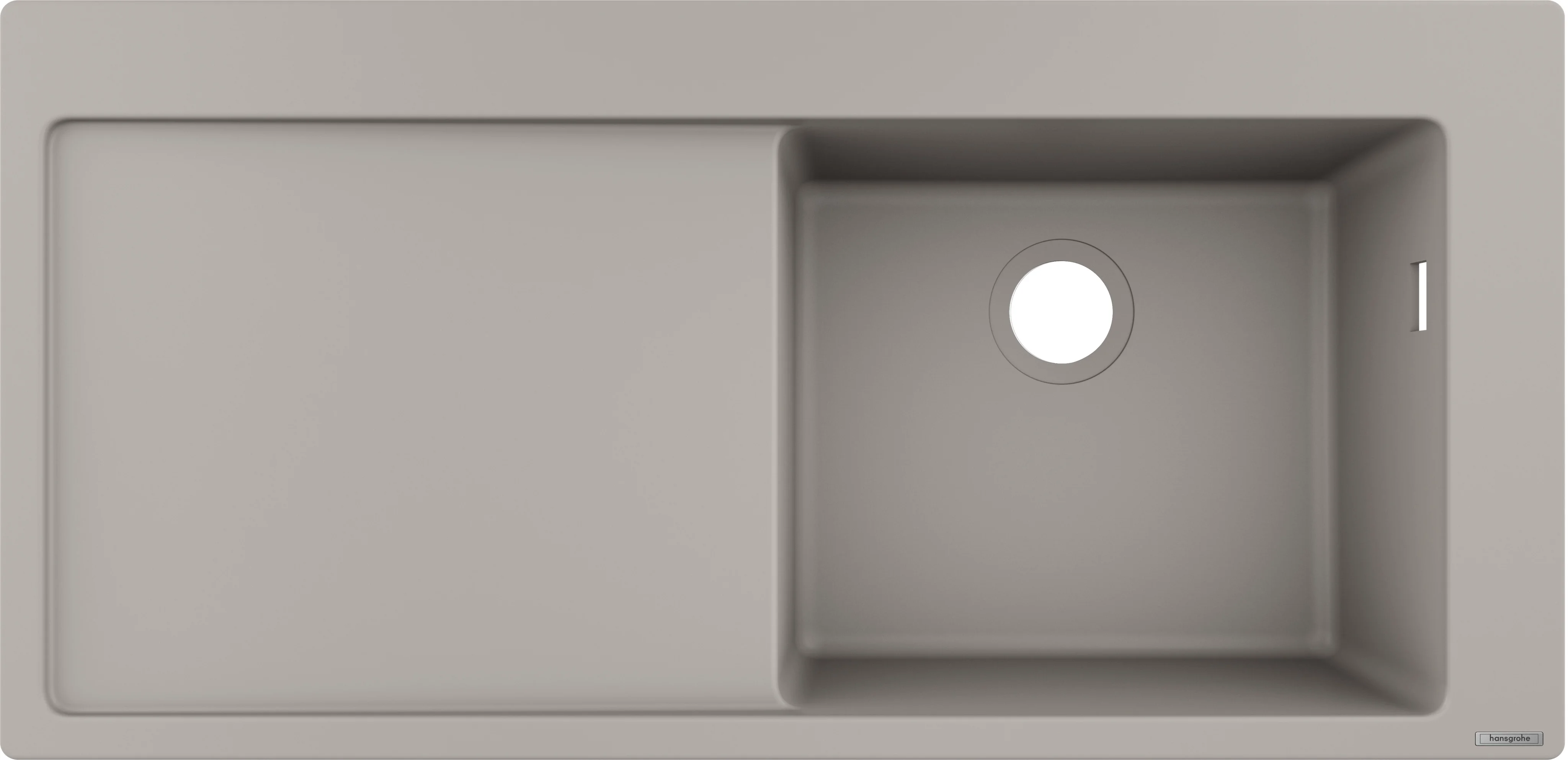 Hansgrohe Einbauspüle S51 Serie, SilicaTec, Betongrau, 1030 x 490 mm, 1 Hauptbecken mit Abtropffläche, Beckentiefe 190 mm Hansgrohe Einbauspüle S51 Serie, SilicaTec, Betongrau, 1030 x 490 mm, 1 Hauptbecken mit Abtropffläche, Beckentiefe 190 mm