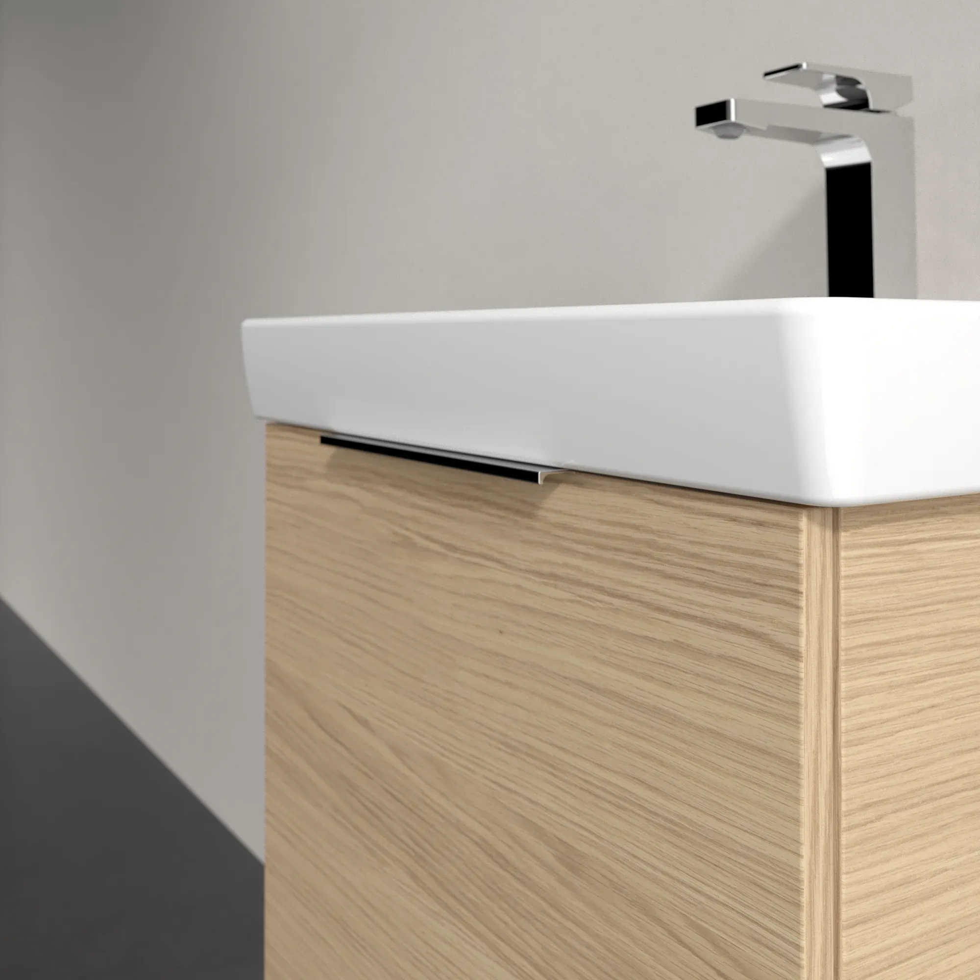 Villeroy & Boch Waschtischunterschrank „Architectura“ 500 × 520 mm Nordic Oak, Anschlag links