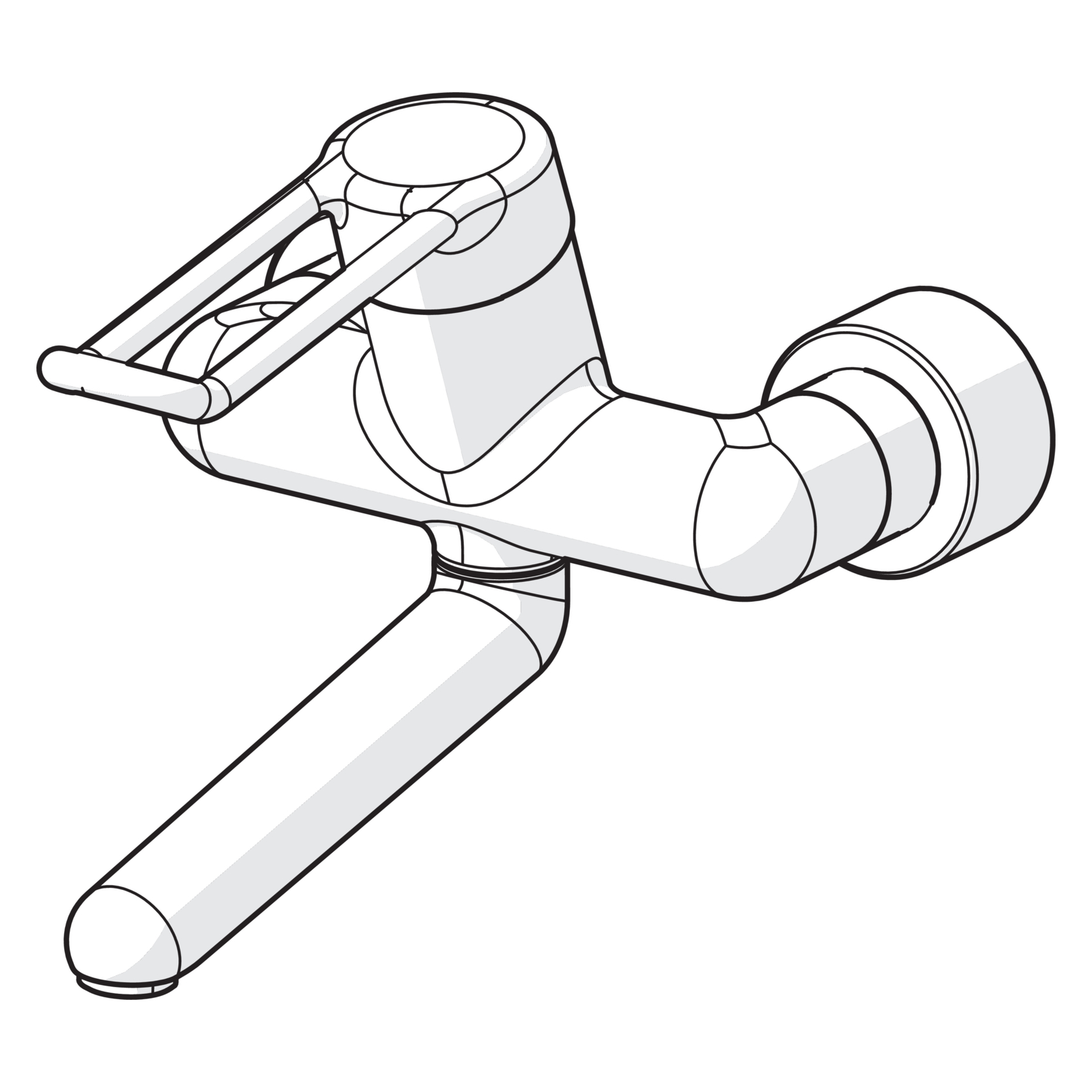 Einhand-Waschtischarmatur Bedienungshebel lang „Medipro“ Ausladung 246 mm in Chrom Einhand-Waschtischarmatur Bedienungshebel lang „Medipro“ Ausladung 246 mm in Chrom