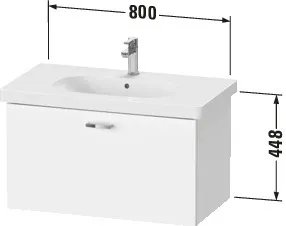 Duravit Waschtischunterschrank wandhängend „XBase“ 80 × 44,8 × 45,8 cm in Weiß Matt