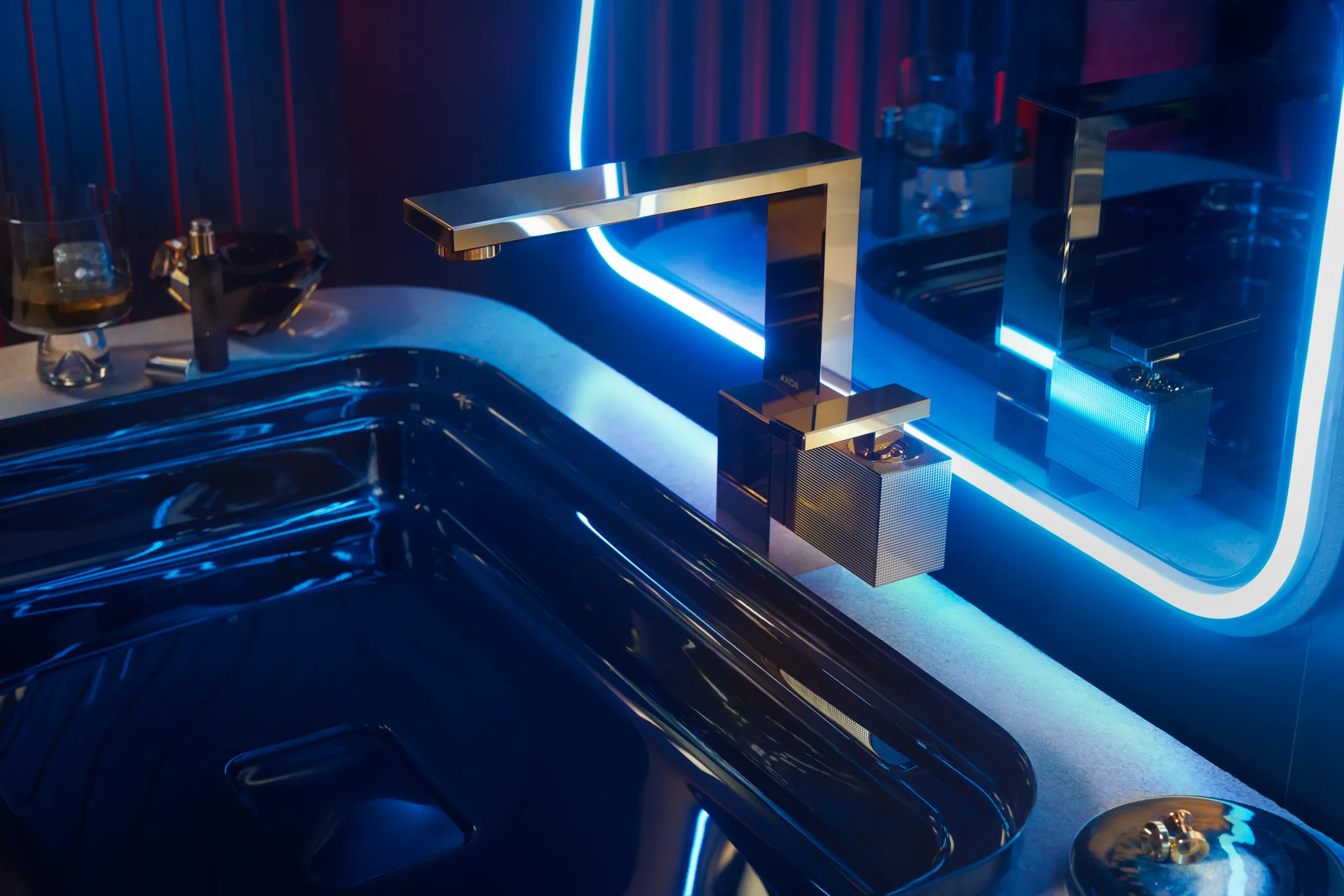 Waschtischmischer 190 Axor Edge Diamantschliff chrom Waschtischmischer 190 Axor Edge Diamantschliff chrom