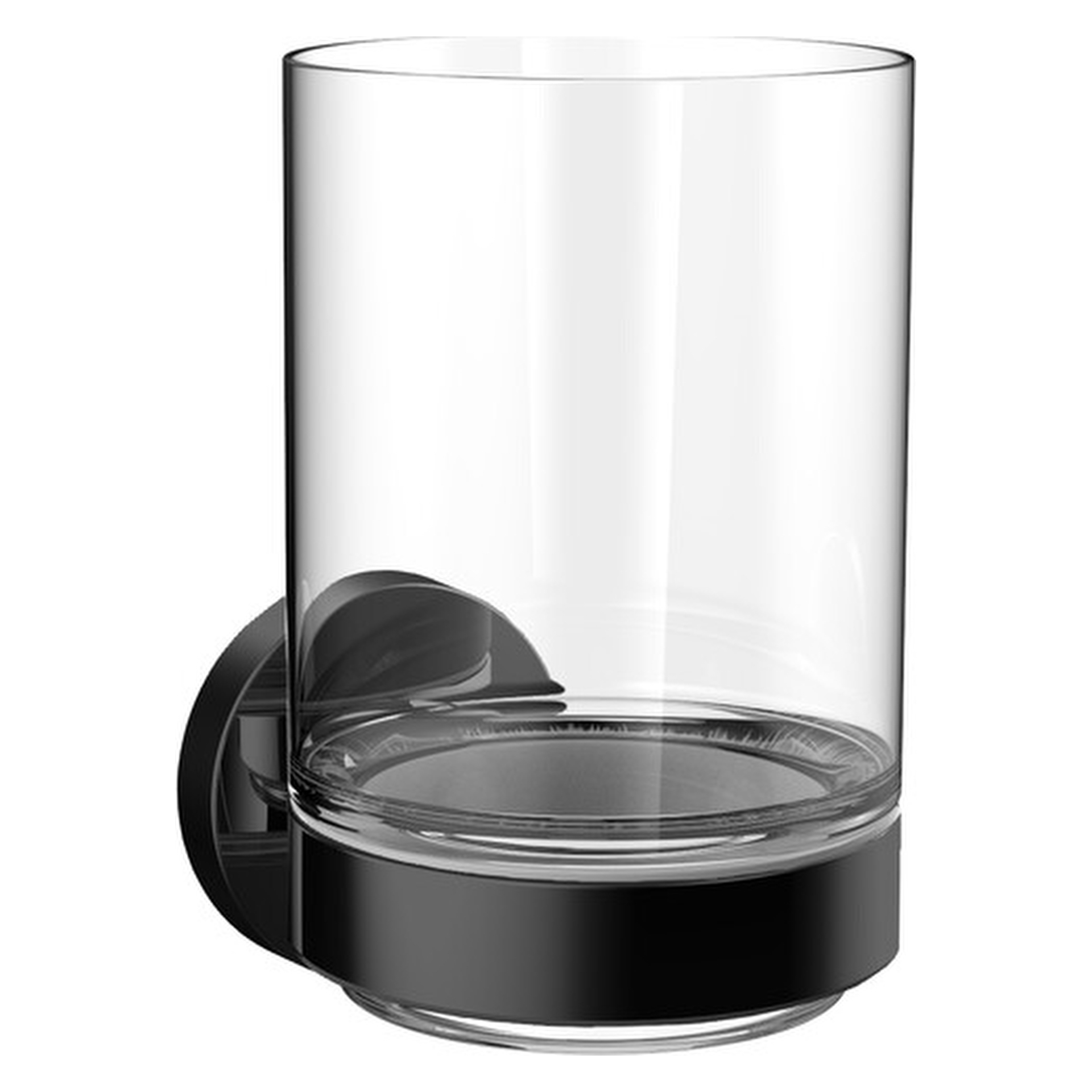 emco Glashalter „round“ in schwarz, Befestigung verdeckt