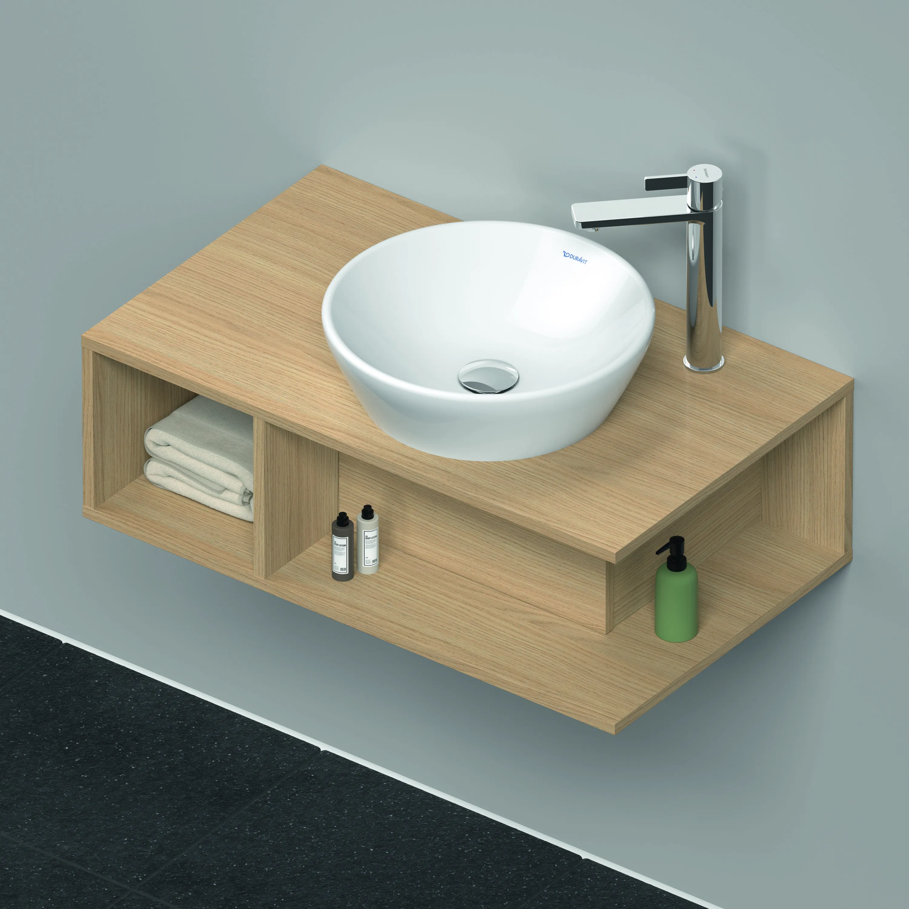 Duravit Waschtischunterschrank wandhängend „D-Neo“ 80 × 26 × 48 cm Eiche Natur Duravit Waschtischunterschrank wandhängend „D-Neo“ 80 × 26 × 48 cm Eiche Natur