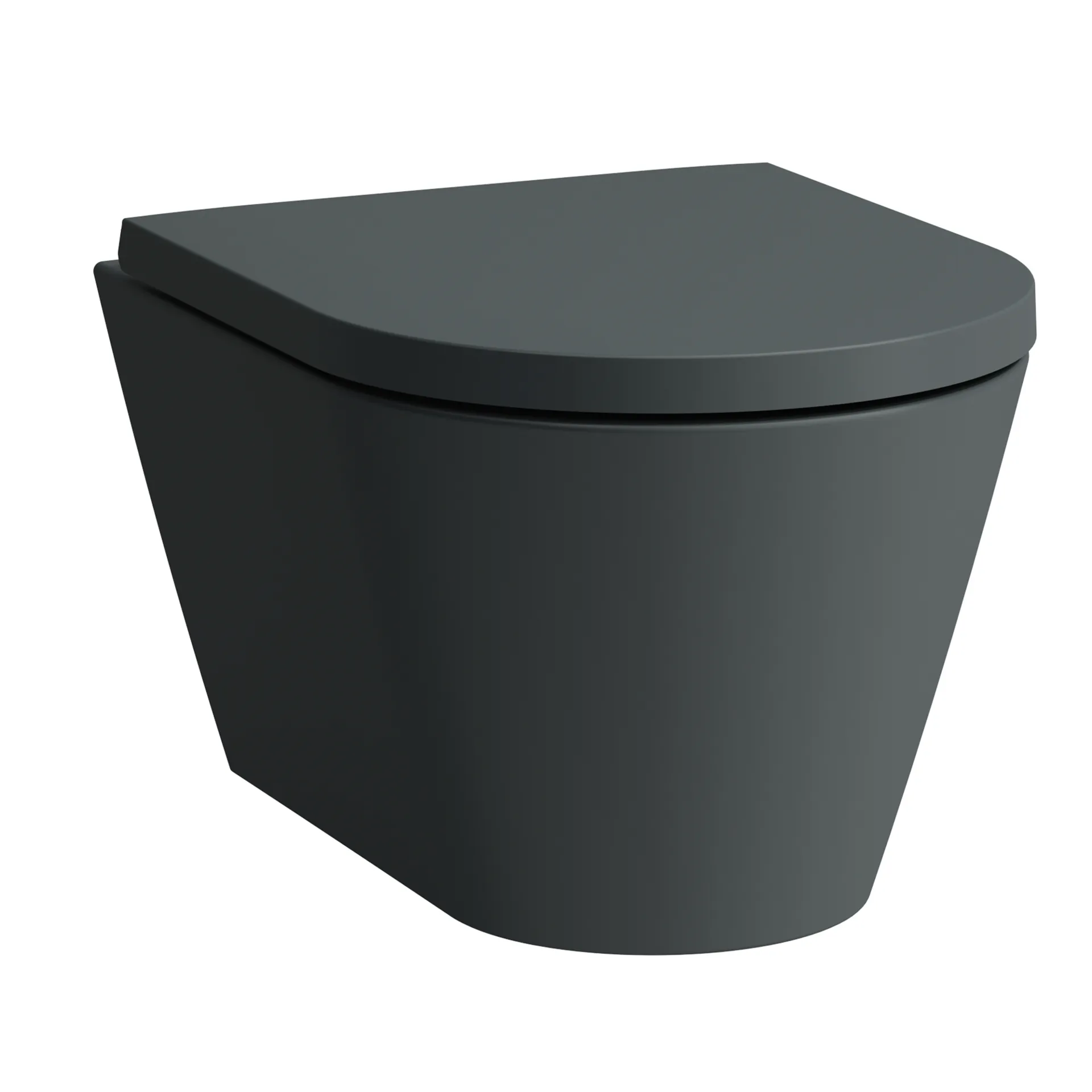 Laufen Wand-Tiefspül-WC Ausführung kurz „Kartell“ 370 × 355 × 490 mm in Graphit (matt), ohne Spülrand