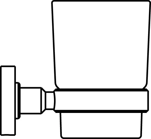 Zahnbecher IOM aus Klarglas, Chrom