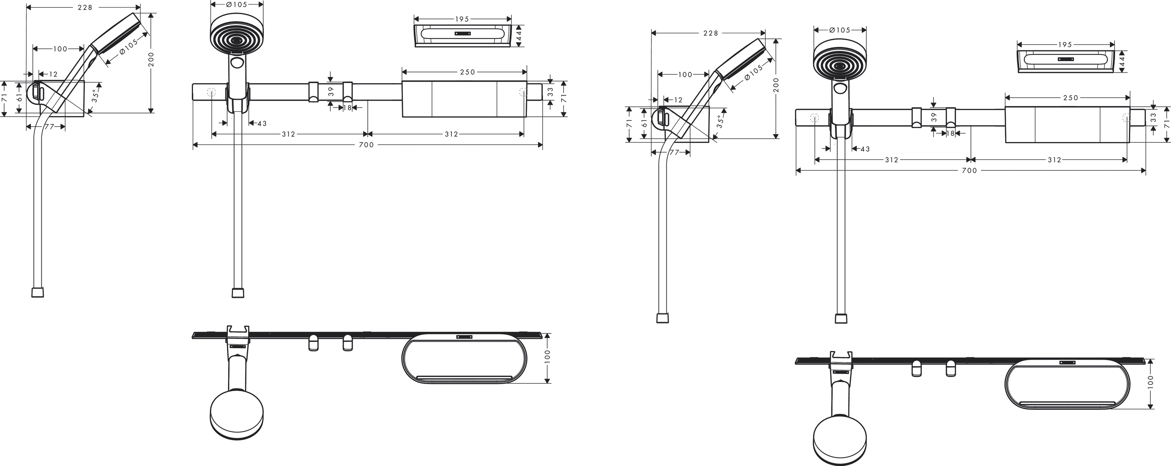 Bundle WallStoris 105 3jetEco U'Pl 700 mattschwarz