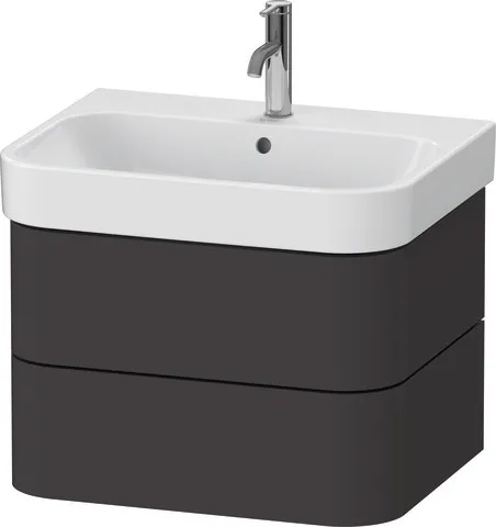 Duravit Waschtischunterschrank wandhängend „Happy D.2 Plus“ 62,5 × 41,5 × 49 cm Graphit Supermatt Duravit Waschtischunterschrank wandhängend „Happy D.2 Plus“ 62,5 × 41,5 × 49 cm Graphit Supermatt