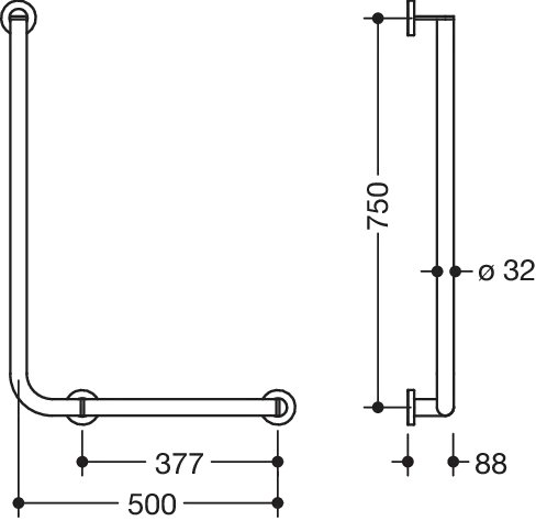 HEWI Haltegriff Ausführung rechts „System 900“ in Dunkelgrau tiefmatt HEWI Haltegriff Ausführung rechts „System 900“ in Dunkelgrau tiefmatt