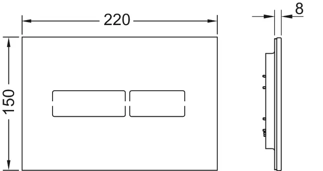 lux Mini WC-Betätigungsplatte, Glas schwarz glänzend lux Mini WC-Betätigungsplatte, Glas schwarz glänzend