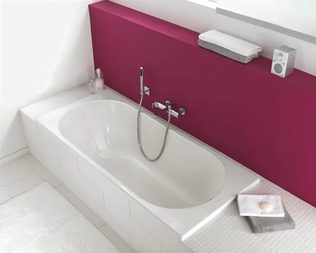 Villeroy & Boch Badewanne „O.novo“ rechteck 160 × 70 cm, Fußablauf in Weiß Alpin