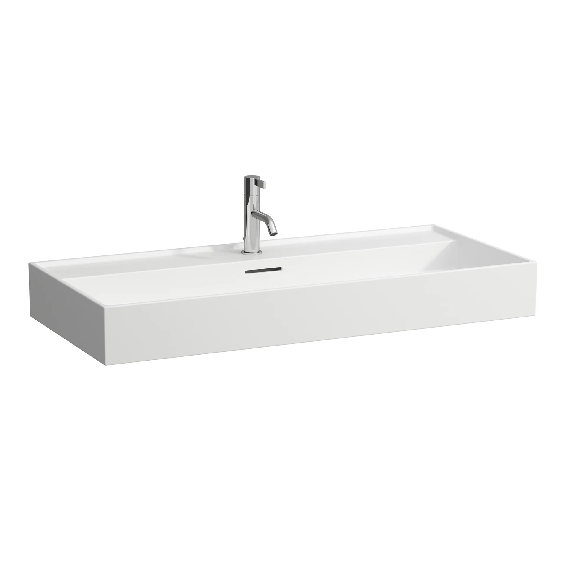Aufsatzwaschtisch Kartell • 460x1000x145 1 Hahnloch mit Überlauf Standardablauf weiß